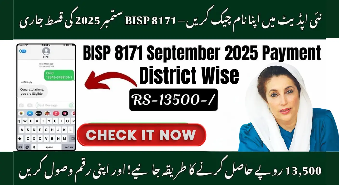 District Wise BISP 8171 September 2025 Payments – Latest Updates & Full Breakdown