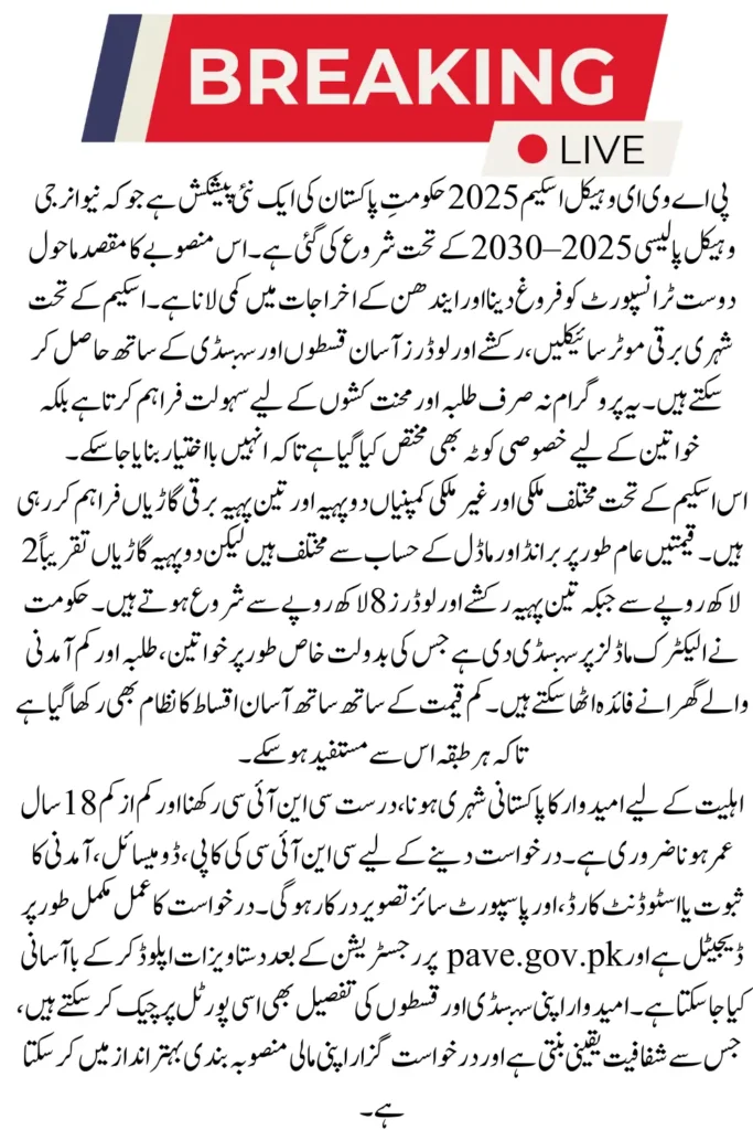 PAVE Electric Vehicle Subsidy 2025 – Affordable EVs for Every Pakistani 2 PAVE Electric Vehicle Subsidy 2025